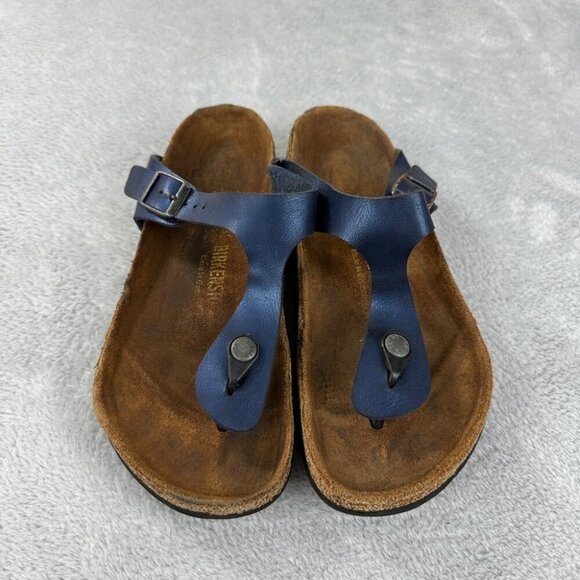Birkenstock Gizeh Blue Leather Thong Women’s Size 39 EU - Picture 3 of 10